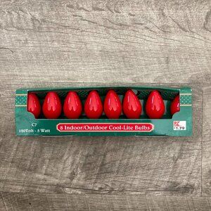 NOS new in original box 8 vintage red C7 cool lite replacement Christmas Bulbs